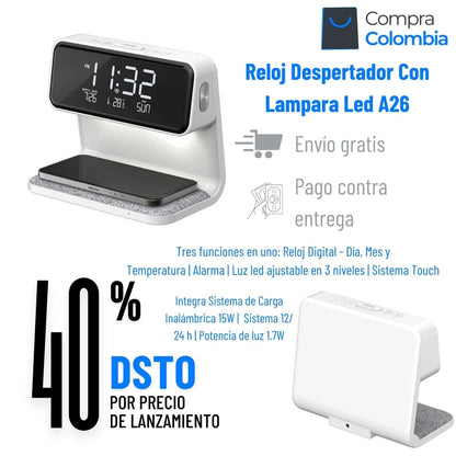 Reloj Despertador con Lampara Led A26™